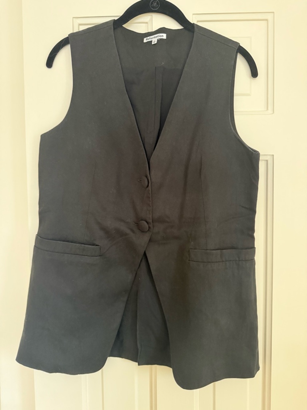 Reformation Black Tailored Sleeveless Vest